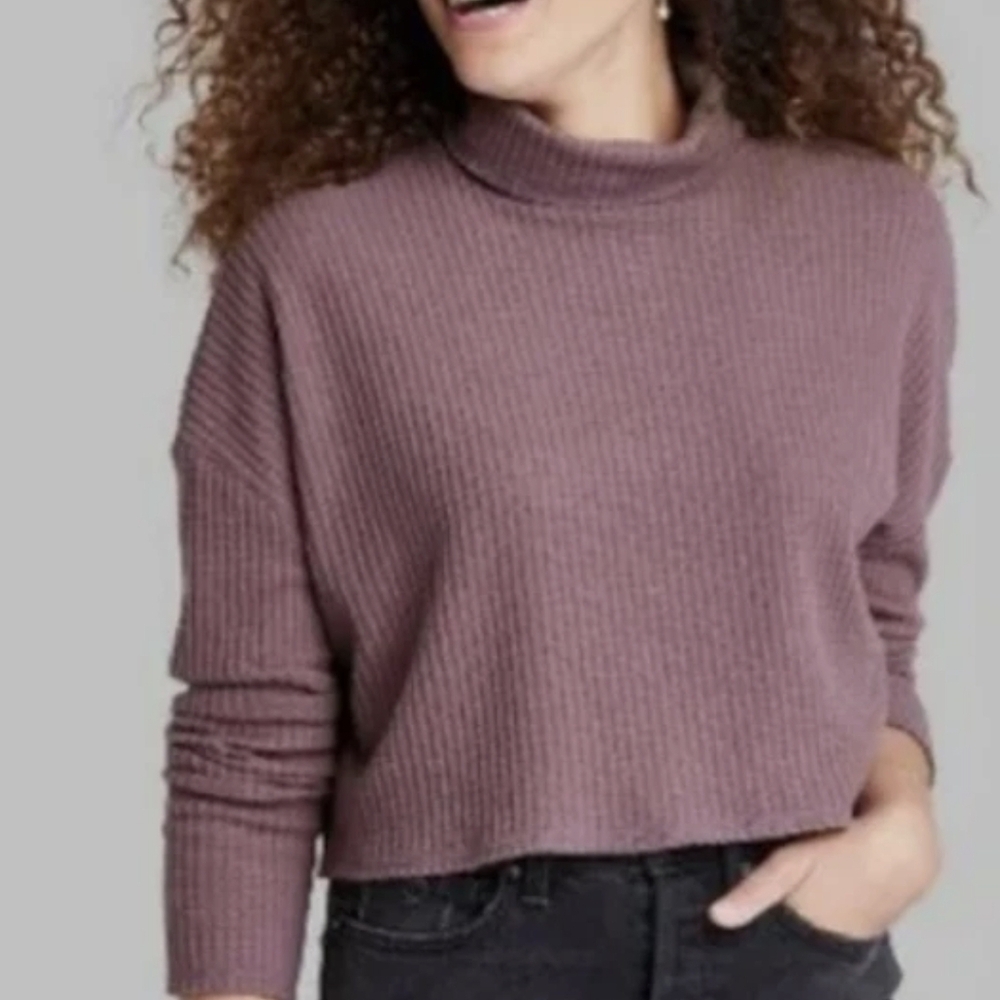 Wild Fable Ribbed Turtleneck Sweater - Purple